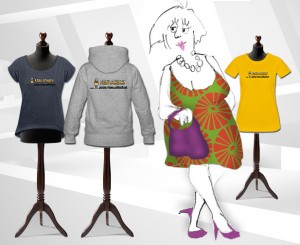 Spreadshirt T-Shirt mit Frau Schach Logo und URL