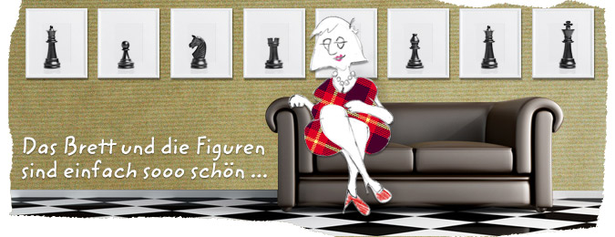 Frau Schach in Ihrem Schach Interieur